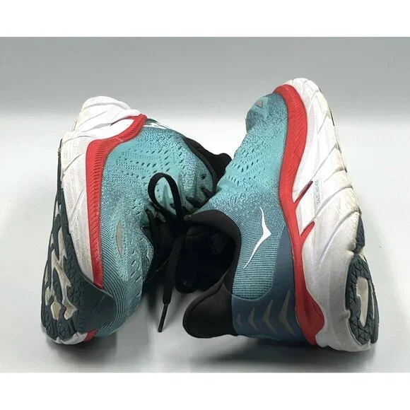 Hoka One One Men's Teal Aquarelle Clifton 8 Running Athletic Shoes Sz 11.5D 3021 - Picture 10 of 16